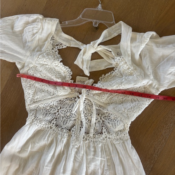 Free People All You Need Is Lace Midi Dress White Ivory Maxi Sundress Boho NWT - Picture 11 of 12